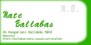 mate ballabas business card