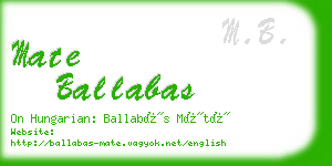 mate ballabas business card